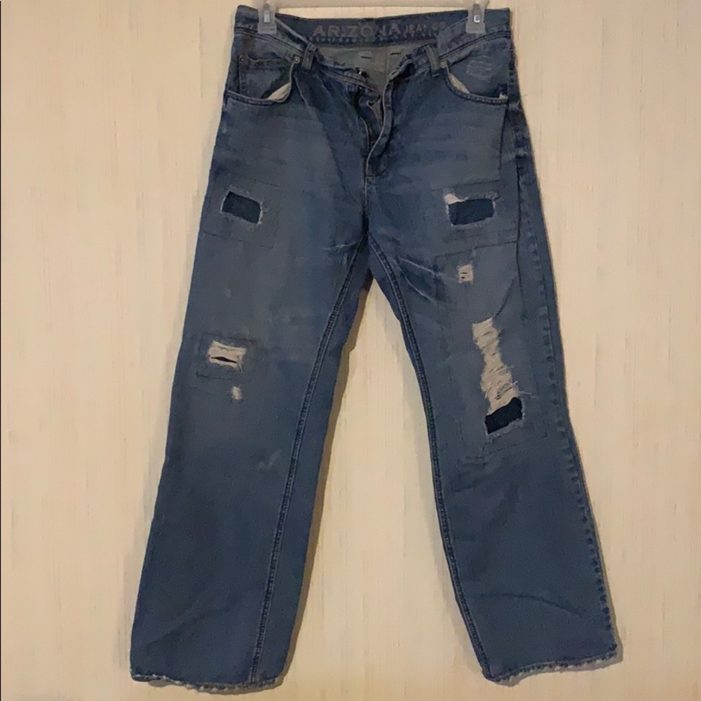 Arizona brand distressed blue jeans